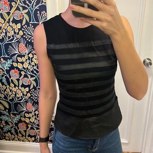 Theory striped black sleeveless top